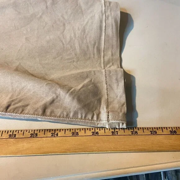 Paige Women 34 Carly Wide Leg Pant Khaki Ankle Moss Taupe Tie Waist High Waist - Picture 11 of 12